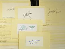 Collection of 1930 onwards Australia cricket player autographs featuring R Benaud^ A Border^ D