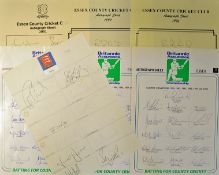 Collection of 1993 onwards Essex CCC signed team sheets including players such as Gooch^ Hussain^