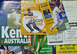 Quantity of 1990 onwards England International cricket programmes and scorecards mostly England test