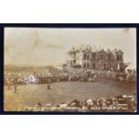 1905 "Open Golf Championship^ St Andrews" golfing postcard - titled "Braid Putting at 18th hole"