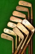 10x assorted gunmetal/brass straight blade putters - makers incl Anderson Anstruther^ Gourlay