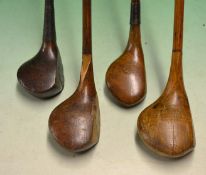 3x various small socket head woods to incl R Forgan St Andrews Crown model brassie c/w triangular