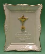 1997 Ryder Cup Commemorative ceramic wall plate - with 22ct gold trim^ hand crafted by Bill Waugh