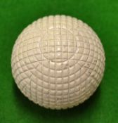 Original c1900 mint unused fine line mesh pattern rubber core golf ball - retaining 100% white paint