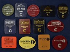 Collection of Open Golf Championship members badges from 1978 onwards to include' 78 (Jack Nicklaus^