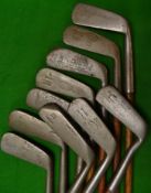 10x assorted blade putters to incl Wm Park Pat bent neck^ 2x Geo Forrester Elie incl bent neck and