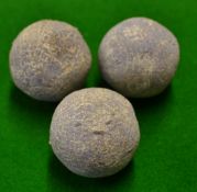 3x interesting and weird surface pattern rubber core golf balls - with oxidised and misshapen