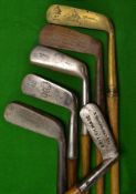 6x Blade putters to include 3x steel goose necks^ one by D Anderson St Andrews another by Joe