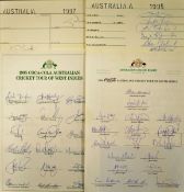 Selection of 1990s Australia signed cricket team sheets to incl 1994^ 95 (facsimile)^ 1995 and