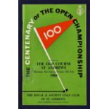 1960 Open Centenary Golf Championship programme played at St Andrews and won by Kel Nagle - c/w 2x