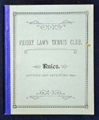 Scarce 1894'Priory Lawn Tennis Club' rules handbook - revised and reprinted comprising 8 pages