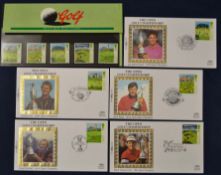 Collection of Open Golf Championship First Day Covers and Stamps - to include Open Champions Sandy