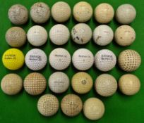 A collection 27x various used square mesh^ dimple and later bramble pattern practice golf balls -