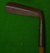 Patent ridge back shallow face long blade putter - with brick grid face markings and fitted with