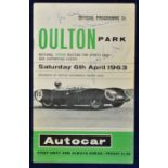 1963 Oulton Park signed motor racing programme with four signatures of the greatest drivers Jim