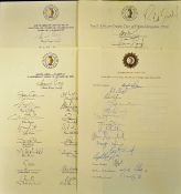 1992^ 1994 &1995 South Africa signed cricket team sheets including players such as Wessels^