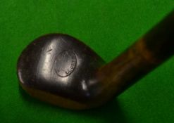 Fine WJ Rush Cromer Sunday golf walking stick fitted with socket wood head handle c/w maker's oval