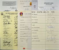 1990s Australian provincial signed team sheets including Queensland Bulls (facsimile)^ Tasmanian