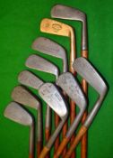 7 various irons and 3x putters to incl Spalding Dundee iron^ Anchor Brand mashie^ Forgan driving