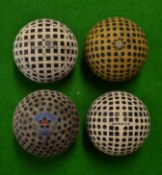 4x various square mesh and dimple golf balls - all repainted to incl Chemico Bob dimple ^ Silver