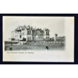 Tom Morris St Andrews golfing postcard - titled "Golf Clubhouse Fountain^ St Andrews" featuring