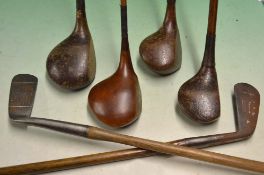 6x various woods^ irons and putter to incl 4 socket head woods incl a deep faced spoon^ 2x drivers