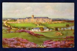 Gleneagles Golf Hotel coloured postcard titled "Gleneagles Hotel in Perthshire - Britain's Premier