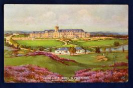 Gleneagles Golf Hotel coloured postcard titled 