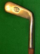 Forgan crown model straight blade brass head putter in superb condition^ fitted with a full length