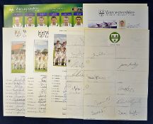 Selection of 1994 onwards Worcestershire CCC signed team sheets and cards featuring Curtis^ D'