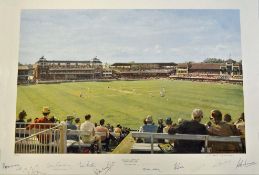 1980 England v Australia Cricket Centenary signed ltd ed colour print by Arthur Weaver  - no 440/850