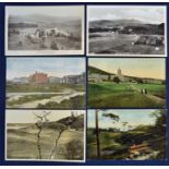 6x various Scottish golfing postcards to include "St Andrews from Golf Links" coloured postcard^ "