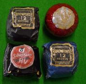 4x various wrapped golf balls to include 2 Bromford 12 recess in both black and blue wrappers and