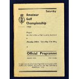 Rare 1947 Amateur Golf Championship programme  - for the final round played on Saturday 31st May
