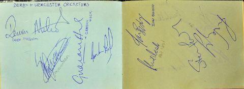 Heavily signed cricket autograph album including cricket and football players to include David