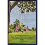 1953 Official Ryder Cup golf programme - played Wentworth Golf Club - US winning 6 ½ - 5 ½ - c/w