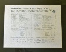 1991 Benson and Hedges Cup Final Lancashire v Worcestershire Cricket Scorecard Print ltd ed no. 15/