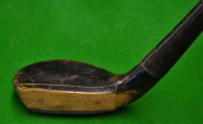 Unusual unnamed large head beech wood scare neck putter with integral full face insert and a