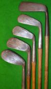 Half set of irons and putter to incl Hendry and Bishop Cardinal 3 iron^ Spalding Anvil mashie^ a