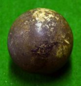 Rare and early smooth guttie golf ball  c1850 - some flat strike marks^ small area refilled -