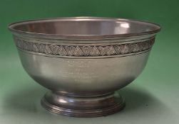 Valderrama Golf Collection - Fine Royal Selanger pewter fruit bowl c1997 - decorated in relief to