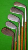 5x assorted irons to include a Rampant Lion marked niblick with punch dot face markings^ a stainless