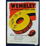 1939 Wembley International Six Day Cycle Programme - started on Sunday May 28th to June 3rd 1939 -