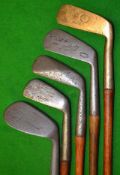 Half set of 4x golfing irons and a putter (5) to incl Diamond back mid iron^ Gourlay Special iron^