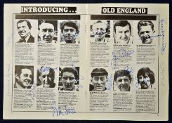 1988 Signed Copford Cricket Club v Samuel Whitbread's Old England charity match cricket programme at