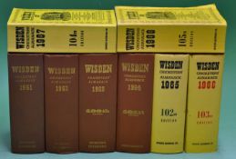 Wisden Cricketers' Almanacks 1961-68 with 61-66 in original hardback covers 2x with DJs all with