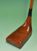 Gassiat style large head light stained persimmon putter - stamped to the crown "The Stadium" and