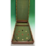 Interesting half size Bagatelle wooden table top game folding table complete with numbered gate