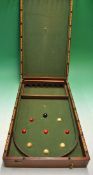 Interesting half size Bagatelle wooden table top game folding table complete with numbered gate