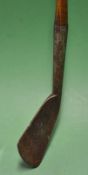 Early unnamed curved smooth face general iron c1885 with 5" hosel and deep nicking^ fitted with